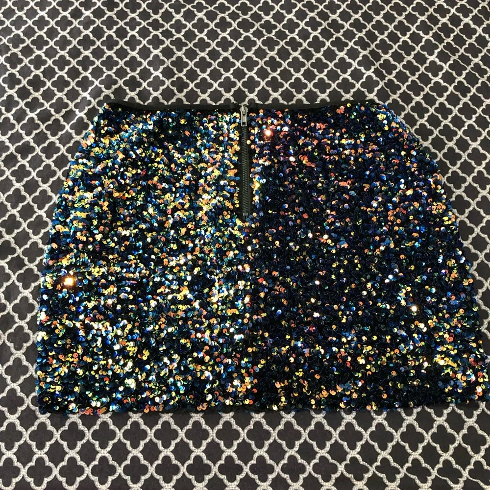Fashion Nova Sequin Matching Skirt Set Here For A Good Shine AB12 Sz XL